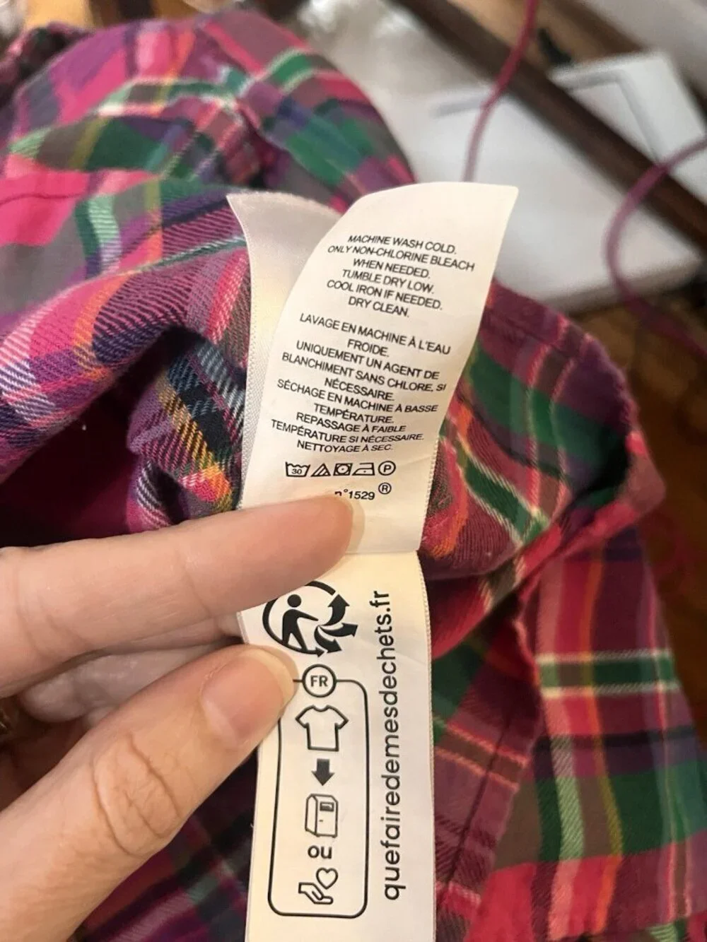 Ralph Lauren Plaid Dress Sz 12mo Long Sleeve Button Down Cotton Twill Fit & Flai